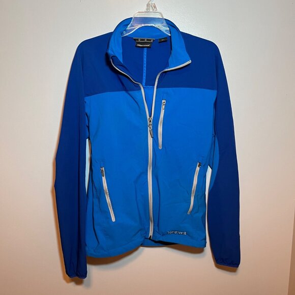 Marmot Mens M3 Blue Zip-Up Soft Shell Windbreaker Jacket Size Medium - Picture 3 of 12